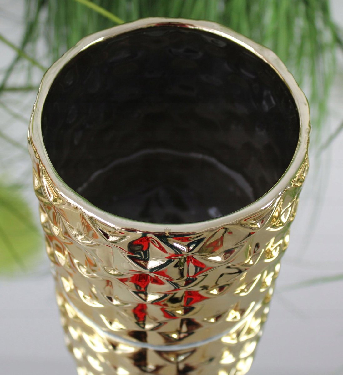 Gouden Cilinder Pot Ø14 cm - Luxe Keramiek