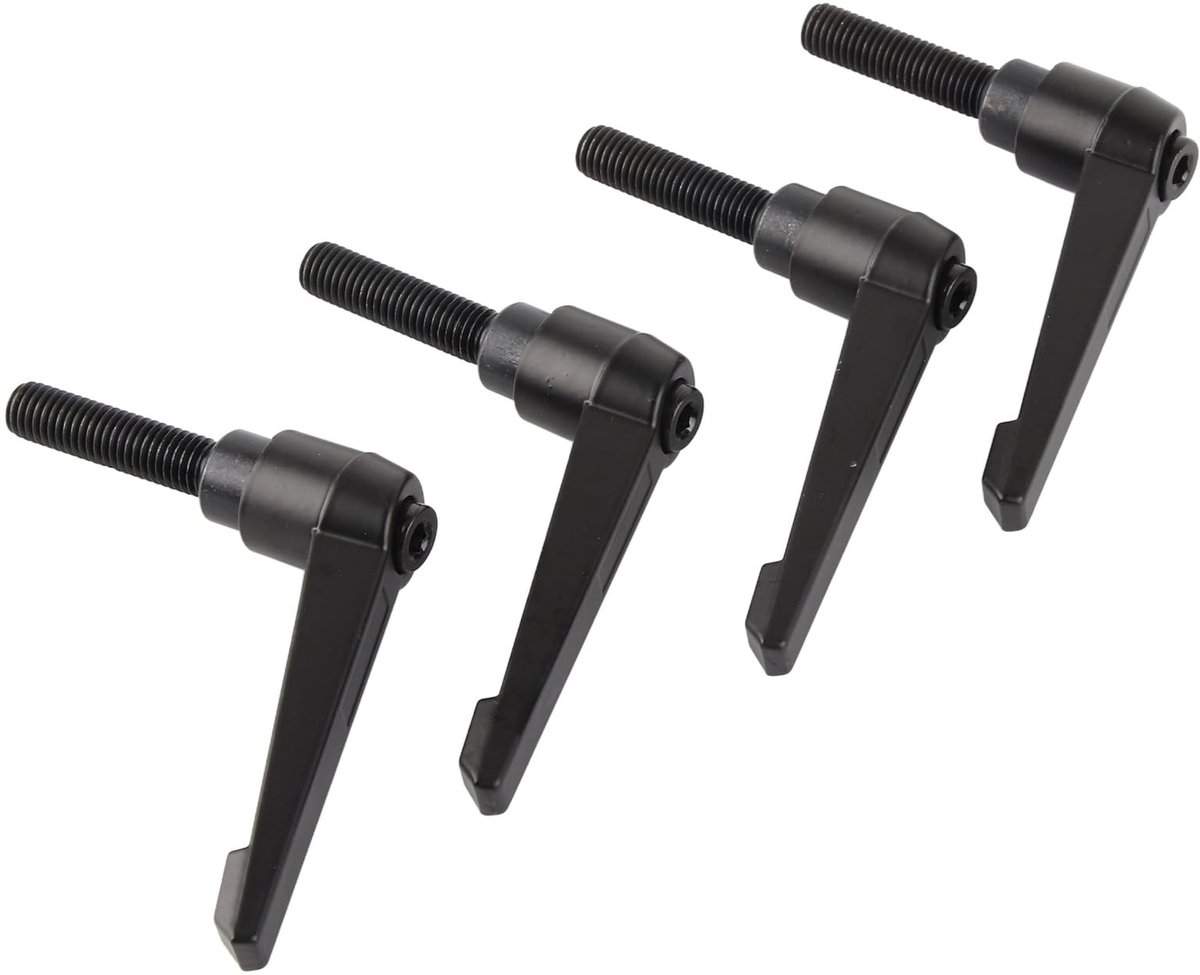 Dailygoods- Drukknopratel 4 Stuks - Verstelbare Bevestigingshandgreep - Klemhendel - Handgreep voor Machines - Koolstofstaal/Zinklegering - Schroeflengte 40 mm