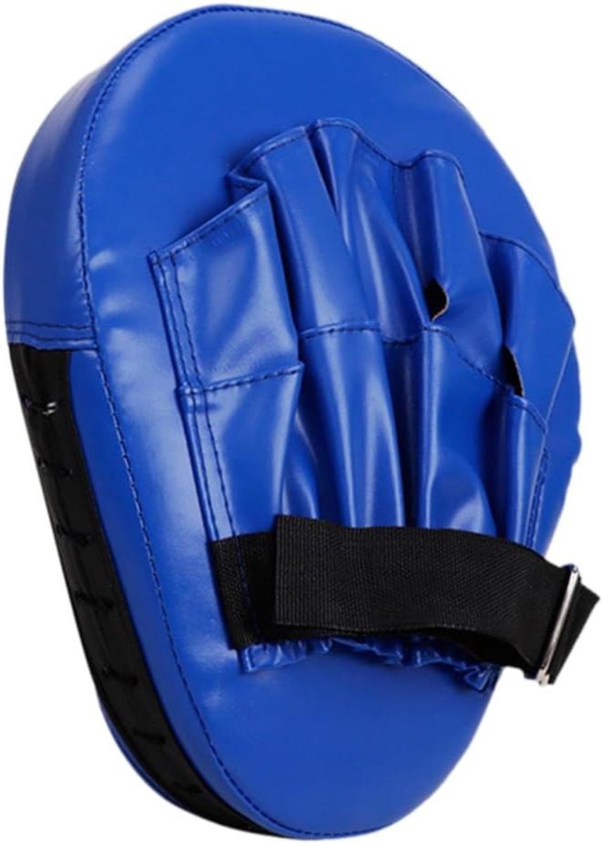 Bokspads - Focus Mitts - Vechtsport Training - Ergonomisch Gebogen Ontwerp - 25 x 18 x 7 cm - Zwart/Blauw