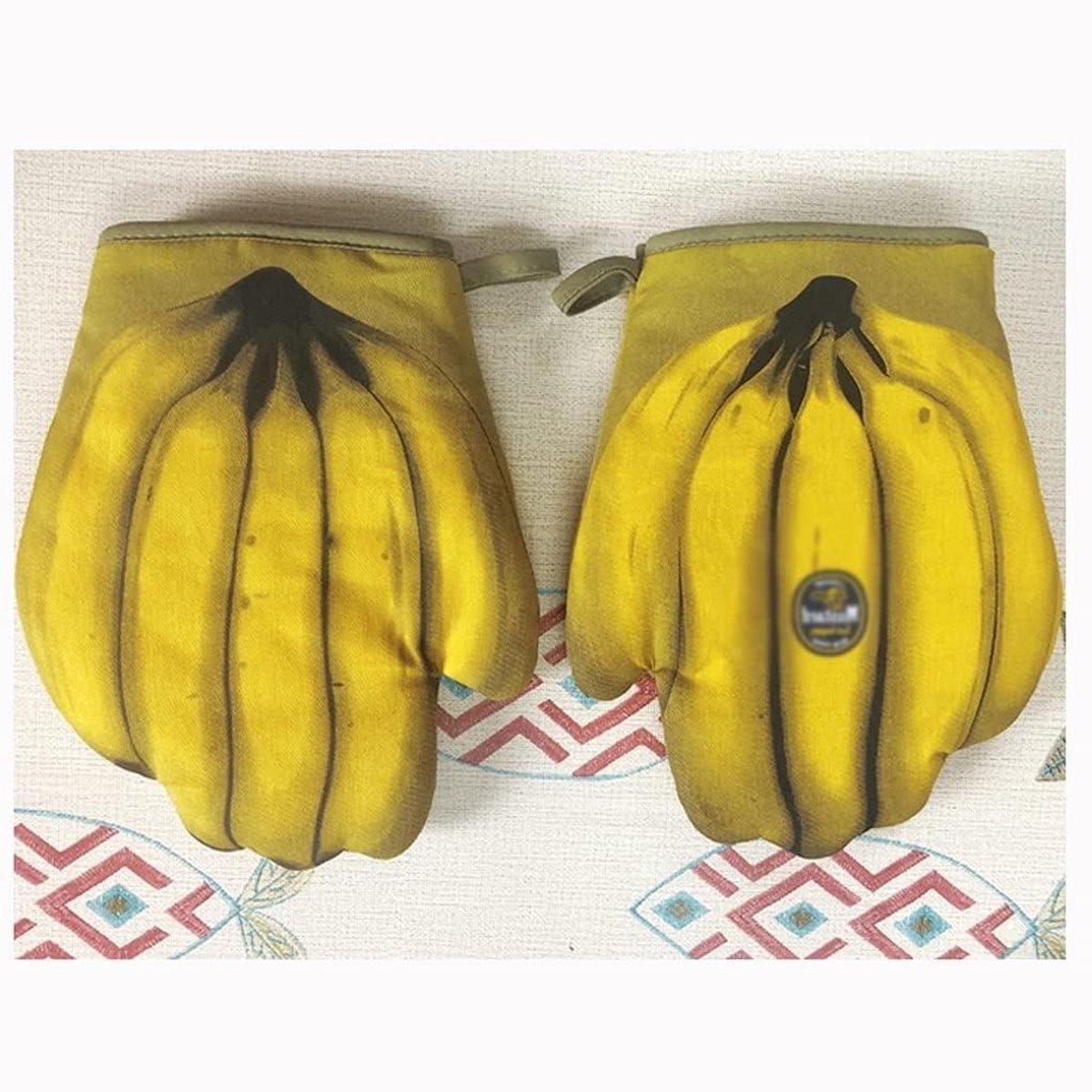 Hittehandschoenen Ovenwanten - Keukenhandschoenen Isolatie - Veilig Koken - Hittebestendig tot 240C - 2 Stuks - Banaan