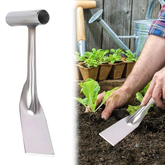Roestvrijstalen tuinschep, roestvrijstalen multifunctionele schoppen - draagbaar onkruidgereedschap met handvat, lichtgewicht tuinaccessoires voor verplanten van TAMO طرق — afbeelding 5