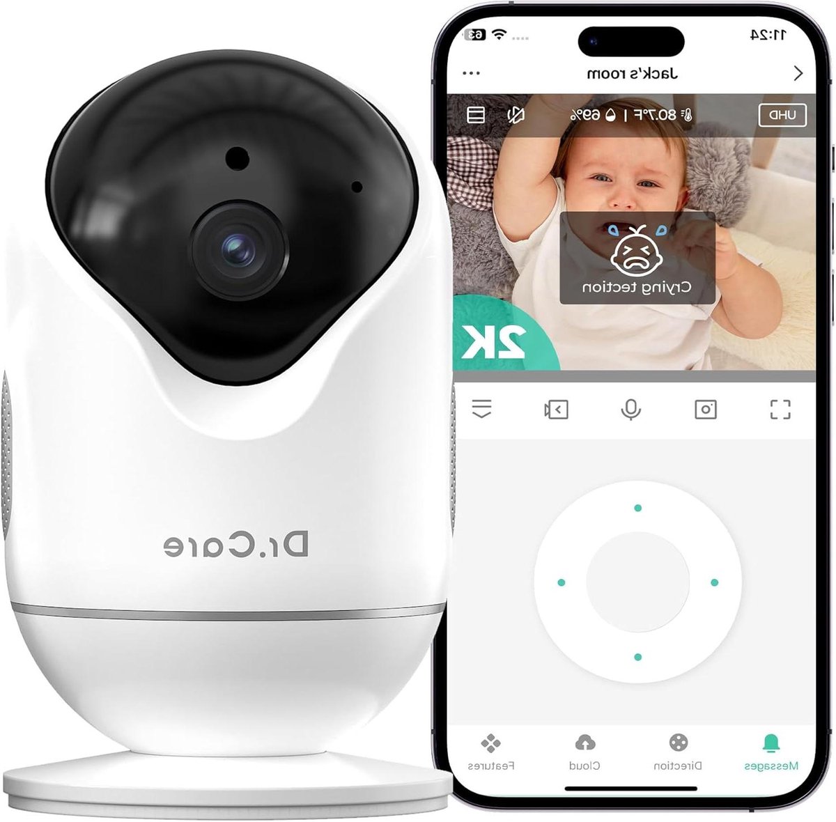 Extra Camera - Babyfoon Camera - Kind Bewaken - App Bediening - 390 Meter Bereik - Wit