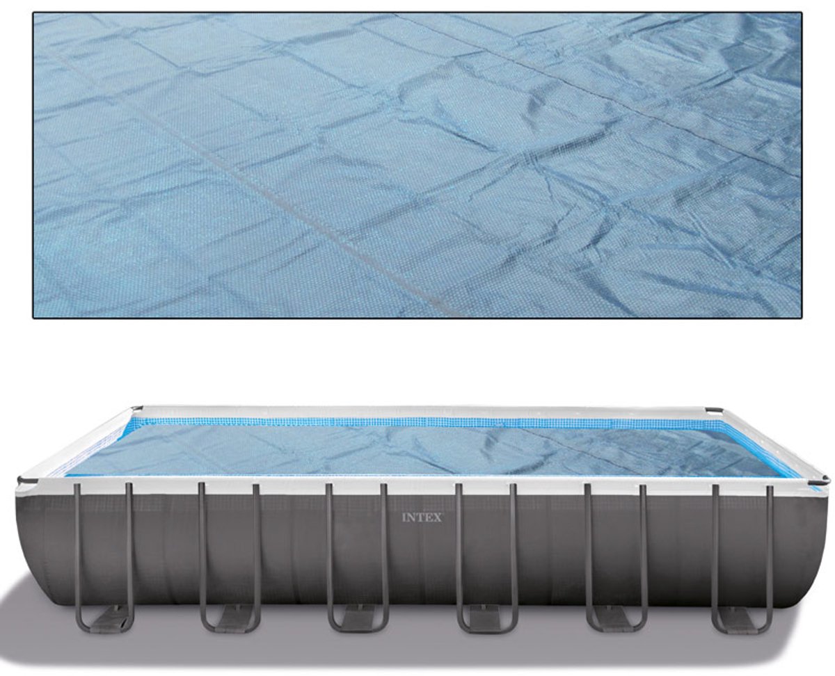 Solar Deken Blue/Black 975x488 cm - Solarzeil rechthoekig - 200 micron - Zwembadverwarming - verwarmt en isoleert - zwembad afdekzeil