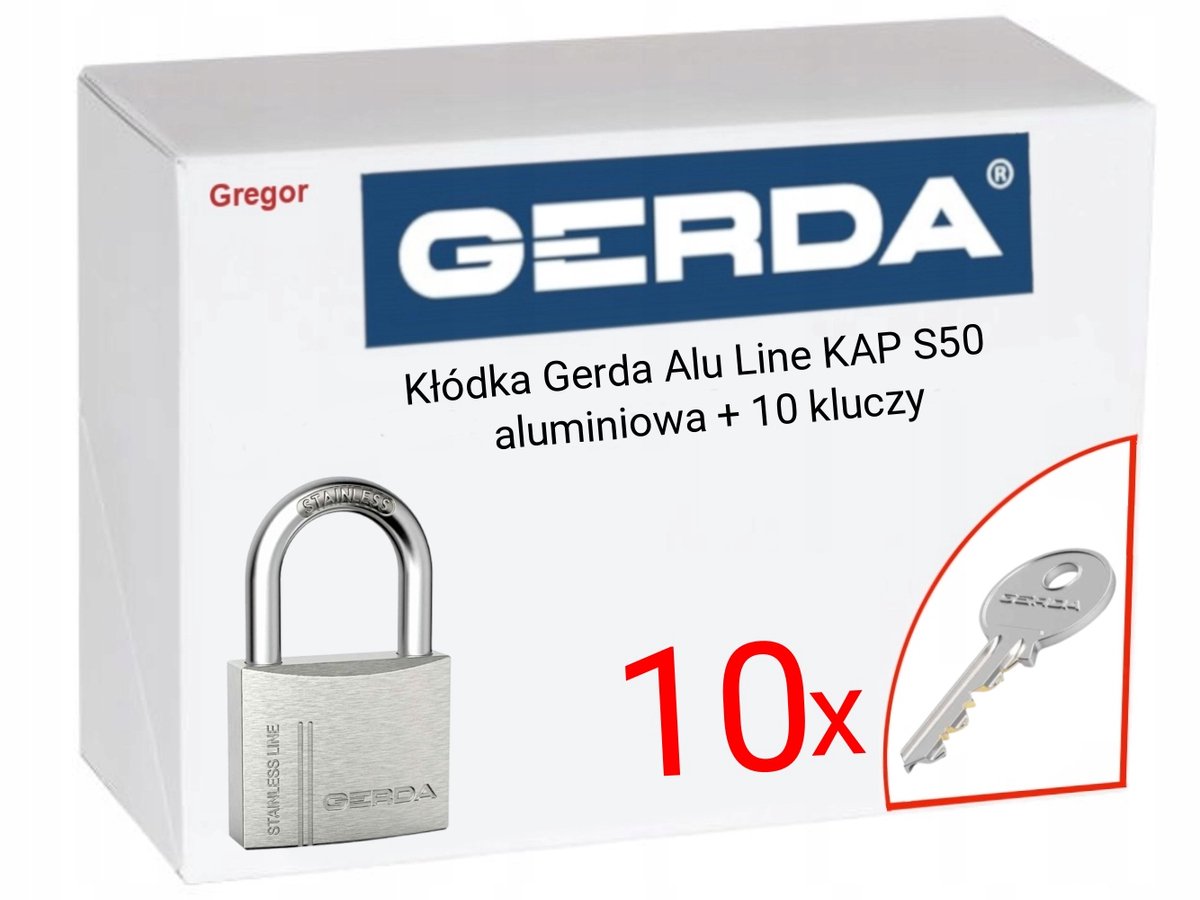 Gerda Alu Line KAP S50 Aluminium Hangslot - 10 Sleutels