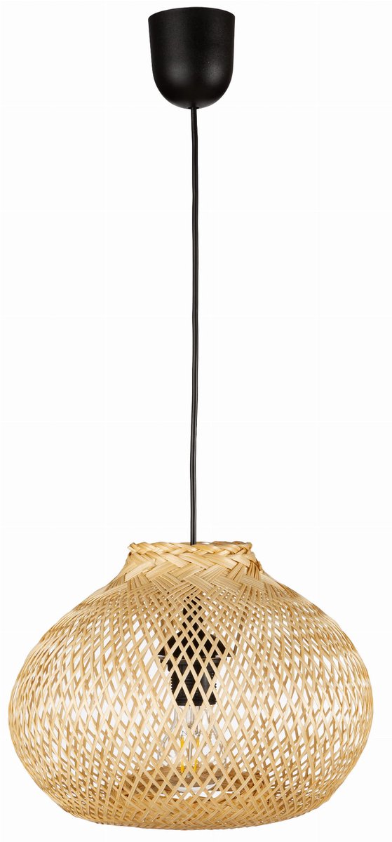 Zwarte Bamboe Hanglamp BOHO 30cm - Natuurlijk en Stijlvol