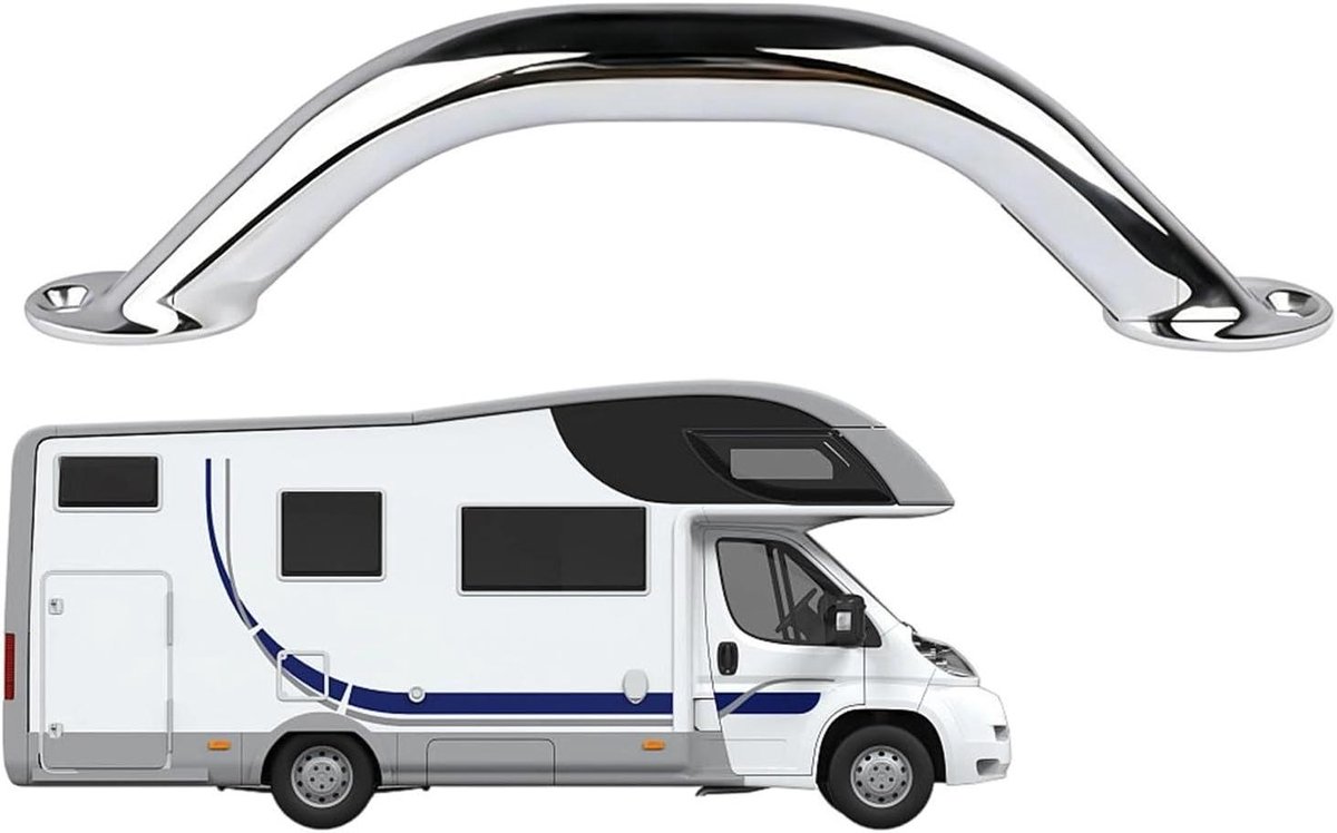 Boot Handgreep - Veilige Leuning - Veilig Instappen - Roestvrij Staal - 9 of 12 inch - Zilver