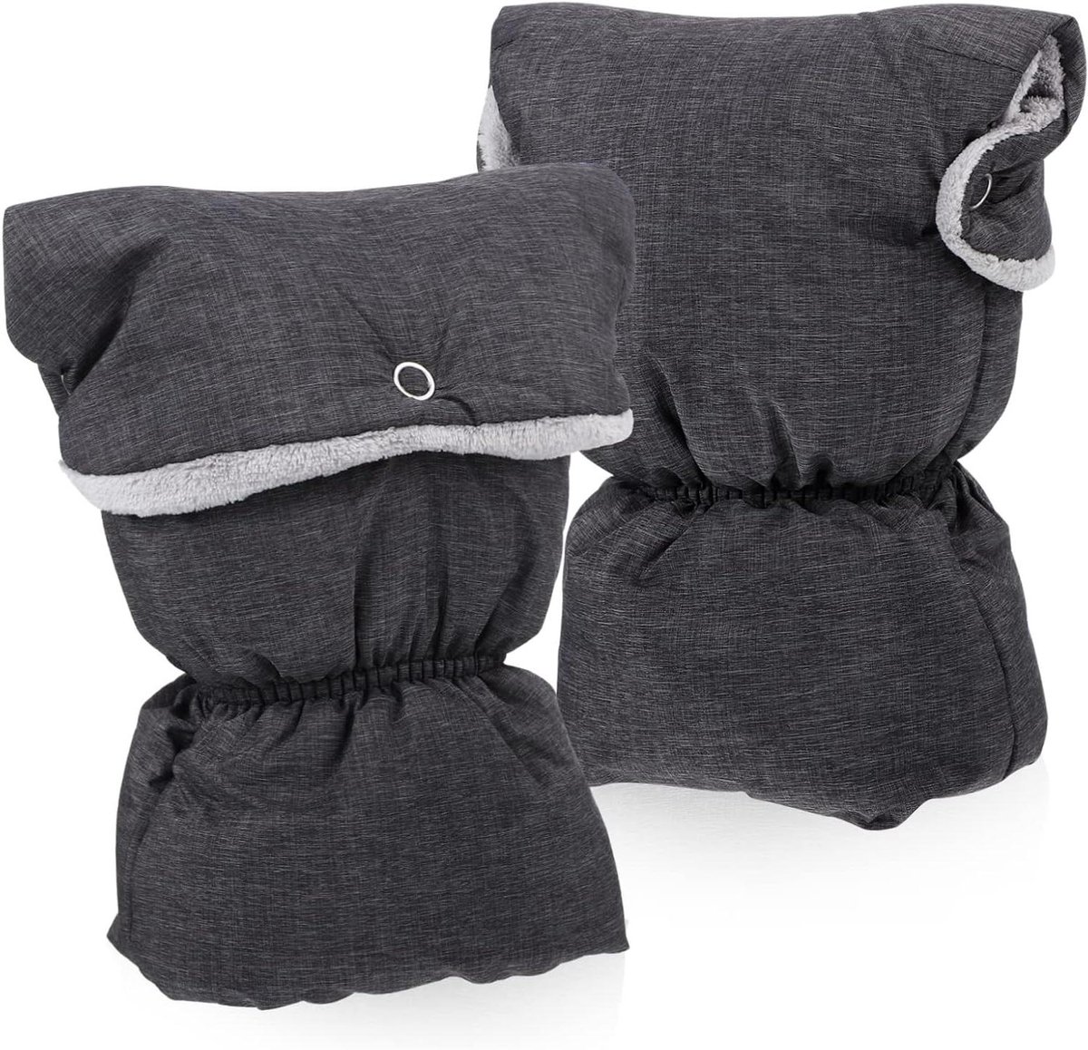Kinderwagen Handmoffen - Warme Wanten - Winterwandelingen - Drukknopen Bevestiging - 28 cm - Donkergrijs