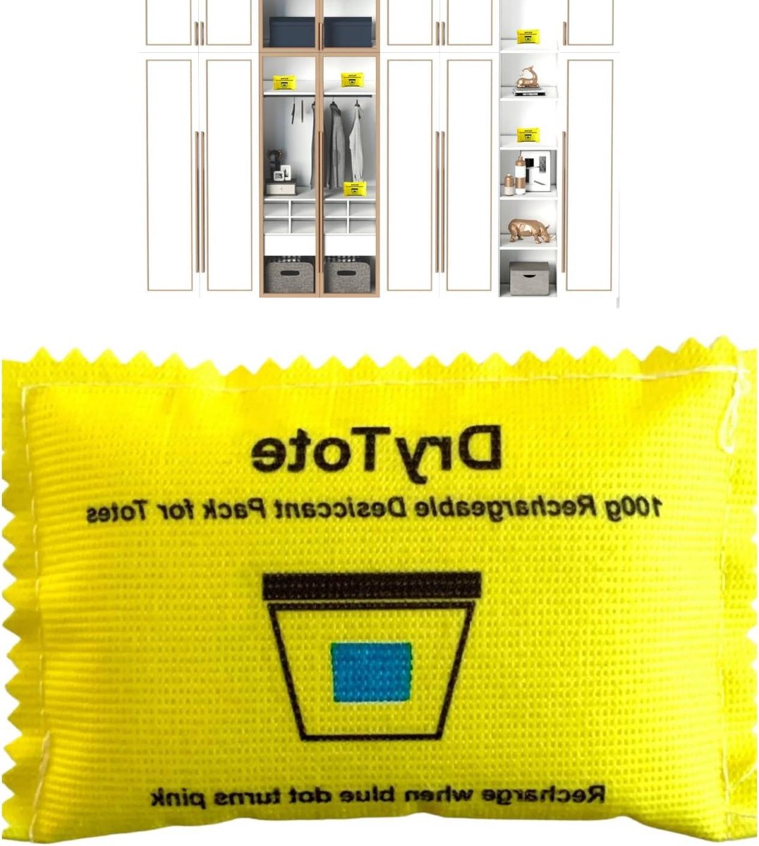 Navulbare Droogzakjes - Vochtabsorberend Pakket - Opslag Beschermen - Kleur Indicator - 100 g - Uniek