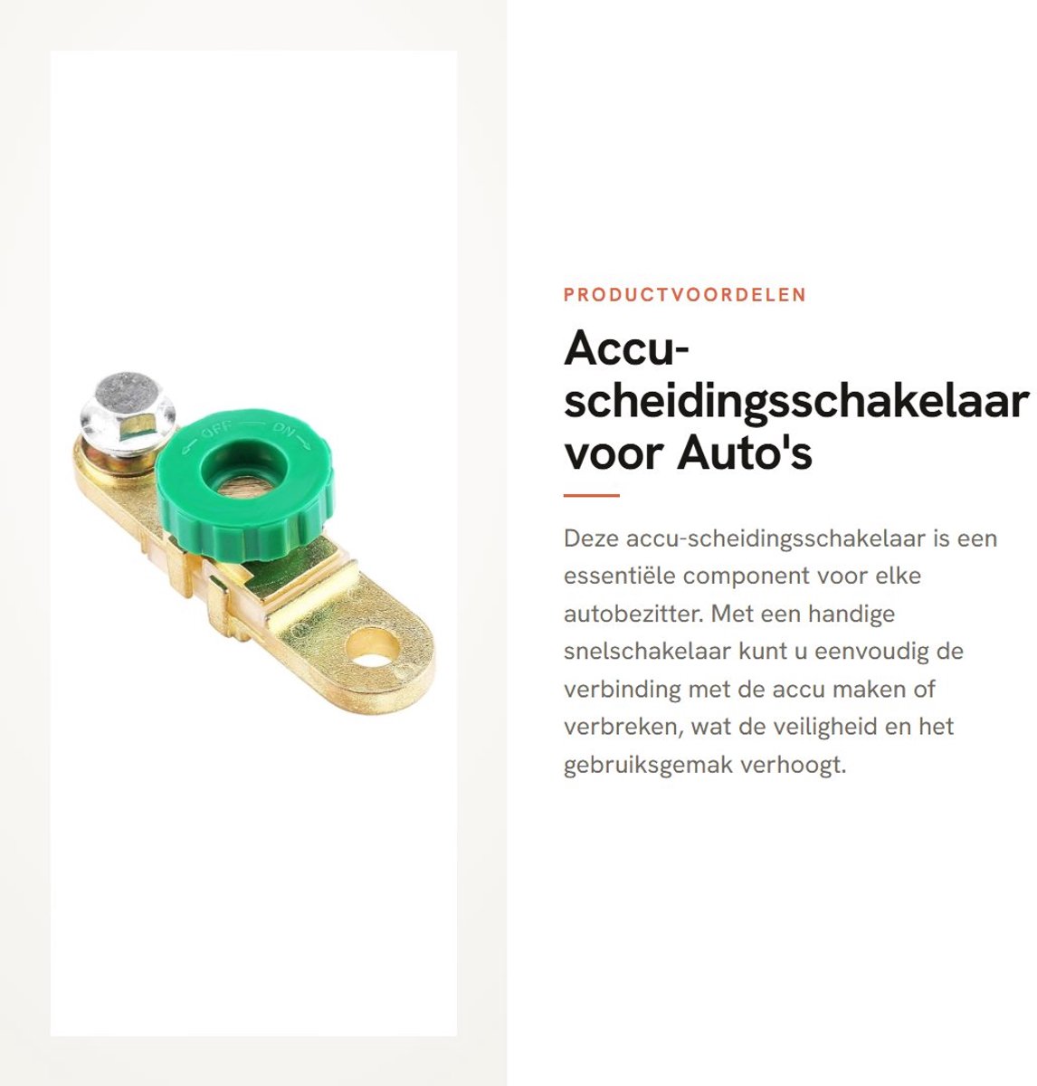Dailygoods - Accu-scheidingsschakelaar voor Auto's