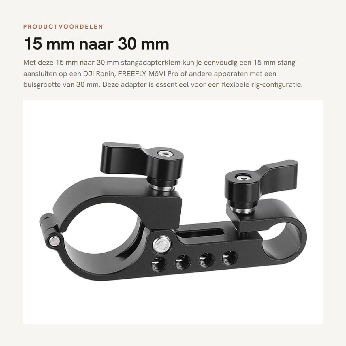 Dailygoods - 15 mm naar 30 mm Stangadapterklem voor Rigs