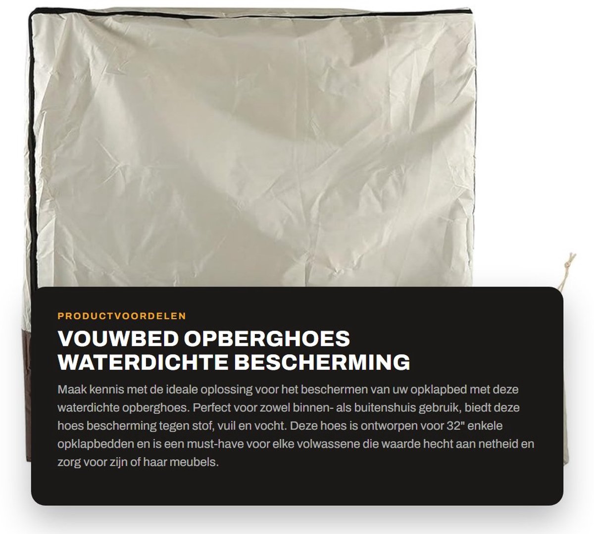 Dailygoods- Opklapbedhoes Waterdichte Bescherming - Opberghoes - 210D Oxford-stof - Voor Binnen/Buiten - Inclusief Opbergtas - Lichtgewicht 325g - Bedhoes