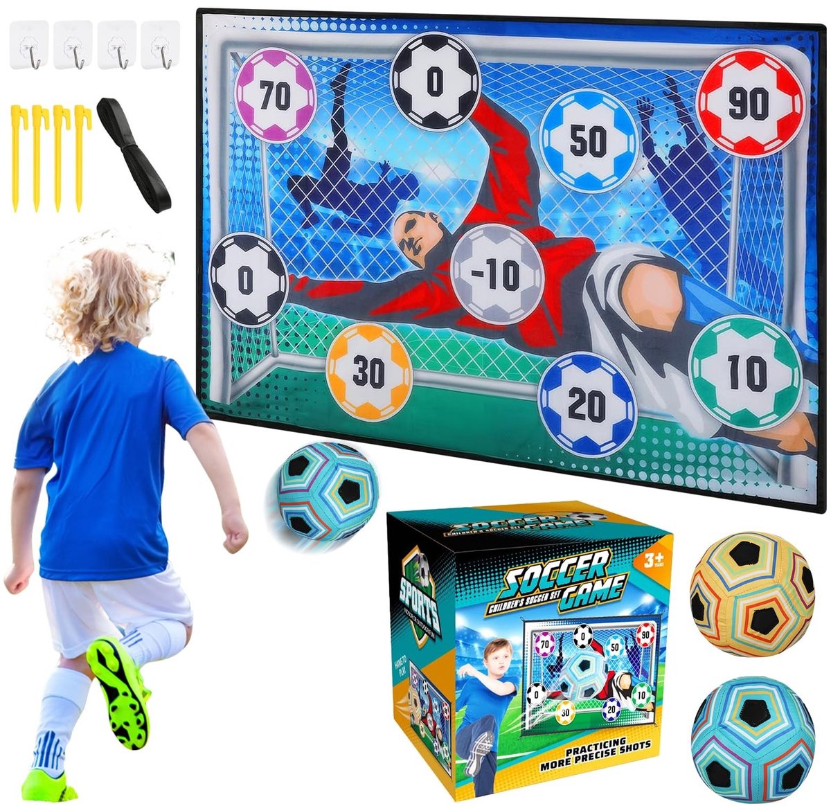 Dailygoods- Voetbaldoel 300 x 200 - Voetbaldoeltjes set van 2 - Voetbaldoel kinderen - Voetbaldoelen - Voetbalspel voor kinderen - Hoogwaardige materialen - Voetbalspeelgoed