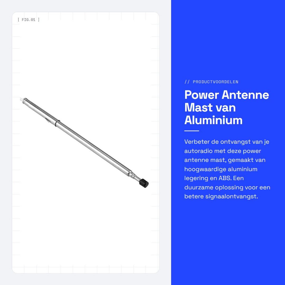 Dailygoods- Antenne Mast Aluminium Legering - Auto Antenne Universeel - Antenne Adapter - Antenne Kort - Eenvoudige Installatie - Lichtgewicht 39 g