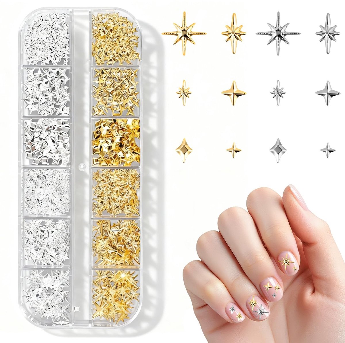 Dailygoods - Set van 2500 Stervormige Nagelbedels voor Manicure Decoratie