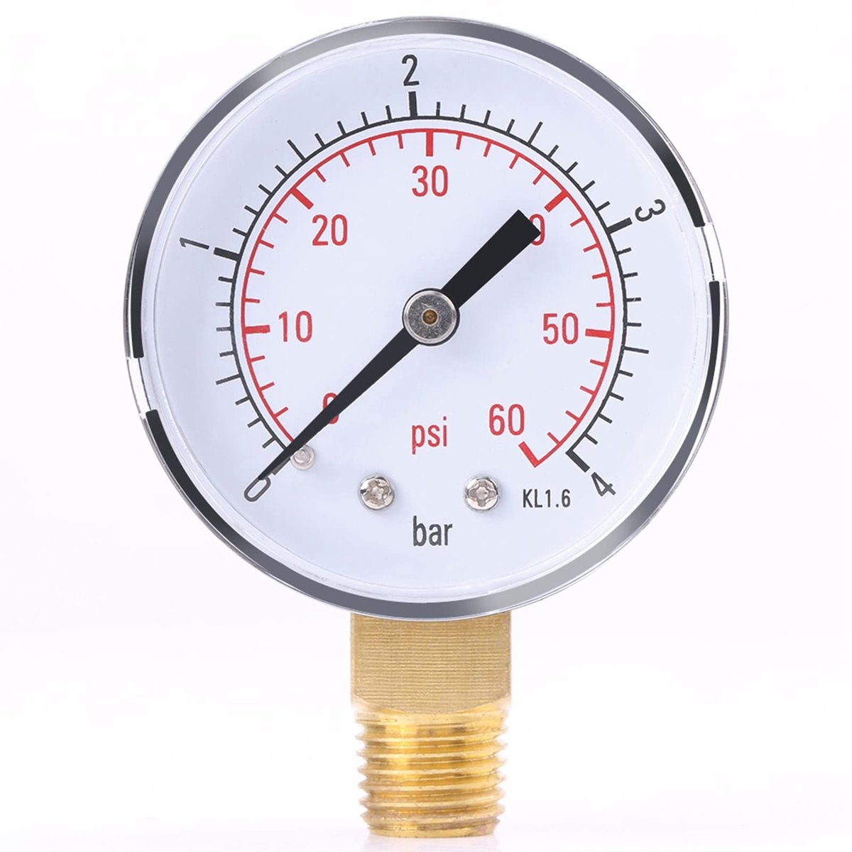 Dailygoods- Drukmeter Dubbele Schaal - Drukmeter voor Water/Olie - Druktester - 1/4 Inch NPT - Roestvrij Stalen Behuizing - Eenvoudige Installatie