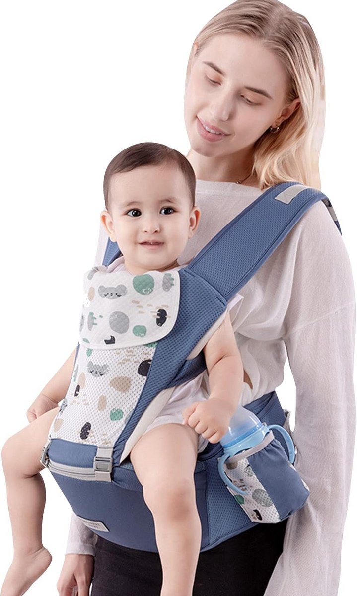 Multifunctionele draagzak - Heupdrager baby - Baby comfort - Ergonomisch ontwerp - 0-36 maanden - Blauw
