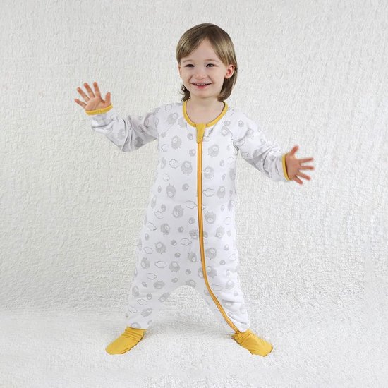 Slaapzak met voeten - Baby slaapzak - Warm de winter door - Extra ademend - 2.7 TOG - Wit van slaapzak-met-voeten — afbeelding 3