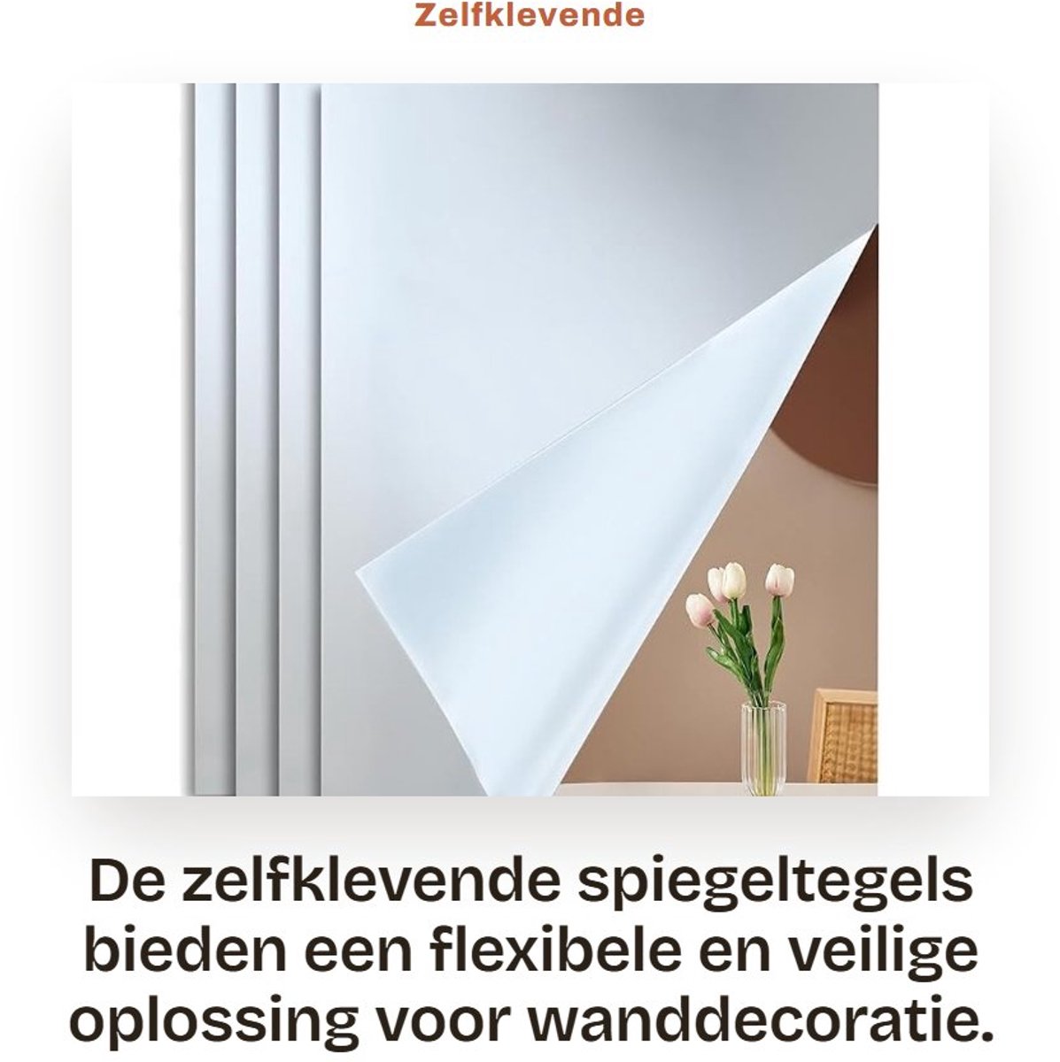 Dailygoods- Spiegel Zelfklevend - Set van 4 Spiegeltegels - Vochtbestendig - Breukveilig - Decoratief - Voor Wanddecoratie - Wandspiegel