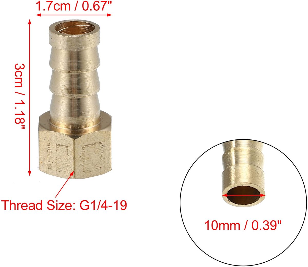 Dailygoods- Slangaansluiting Messing - Slangkoppelingen - Slangstuk - Corrosiebestendig - Flexibel - Hoge slijtvastheid - Slangkoppeling