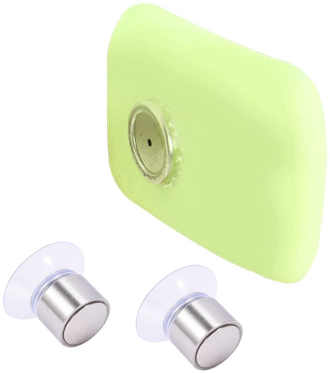 Dailygoods- Zeepbakje Magnetisch - Set van 2 - Roestvrij Staal - Wandmontage zonder boren - Sterke Zuigkracht - Hygiënisch Gebruik - Zeepdispenser