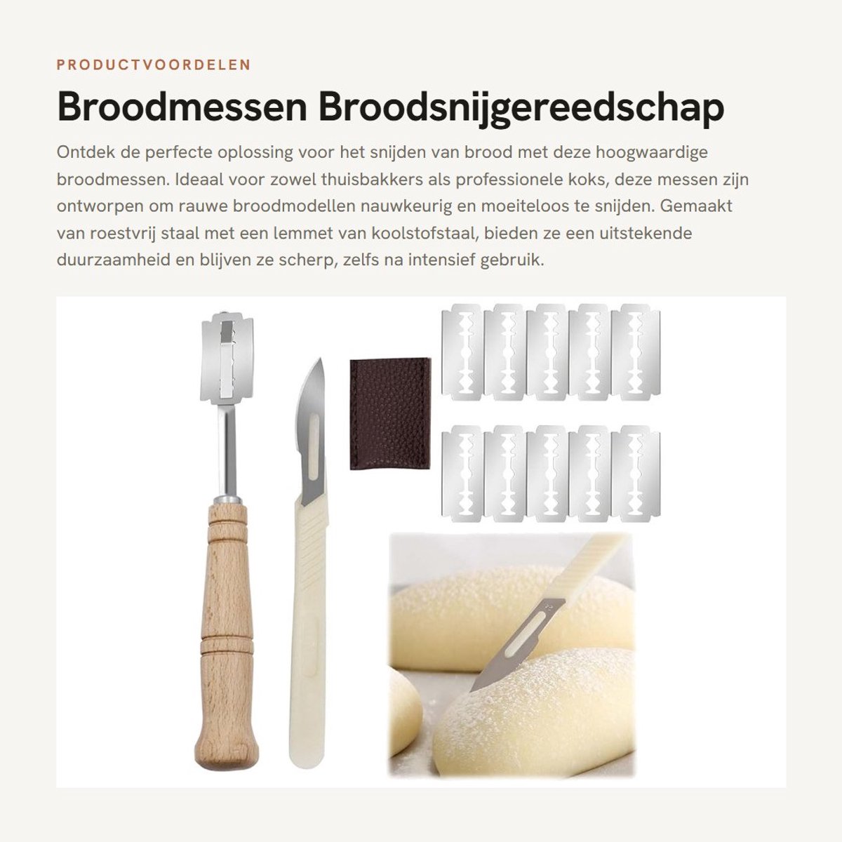 Dailygoods- Broodmes Hoogwaardige Roestvrijstalen Handgreep - Broodmessen - Snijgereedschap - Koolstofstaal - 20 Stuks - Duurzaam en Corrosiebestendig - Snijmes