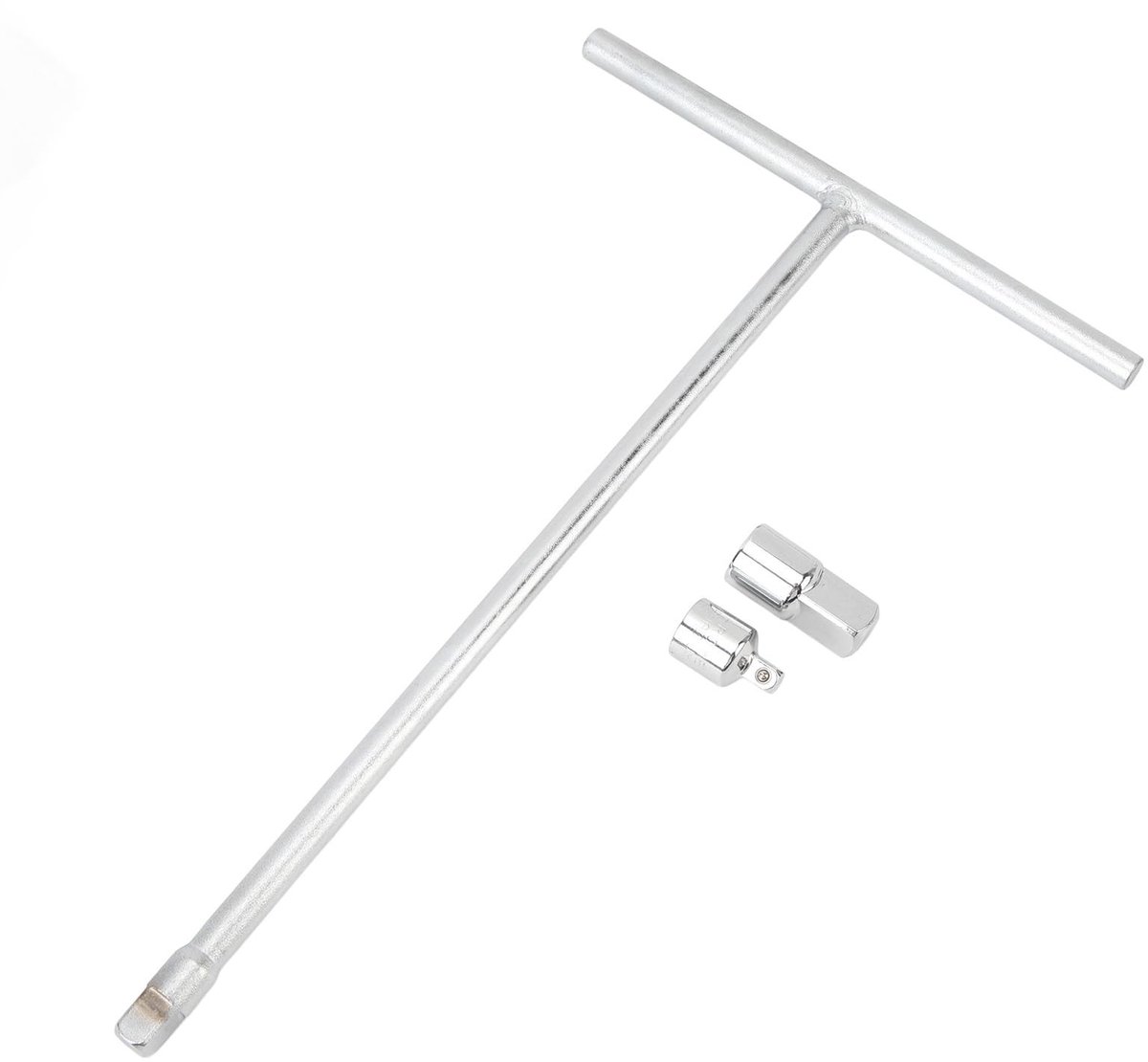 Dailygoods- Moersleutel Hoogsterkte Chroom Vanadium Staal - T-handelmoersleutel - 3/8 Inch Aandrijving - 1/4 Inch en 1/2 Inch Adapter - Multifunctioneel Gereedschap - Duurzame Prestaties - Sleutel
