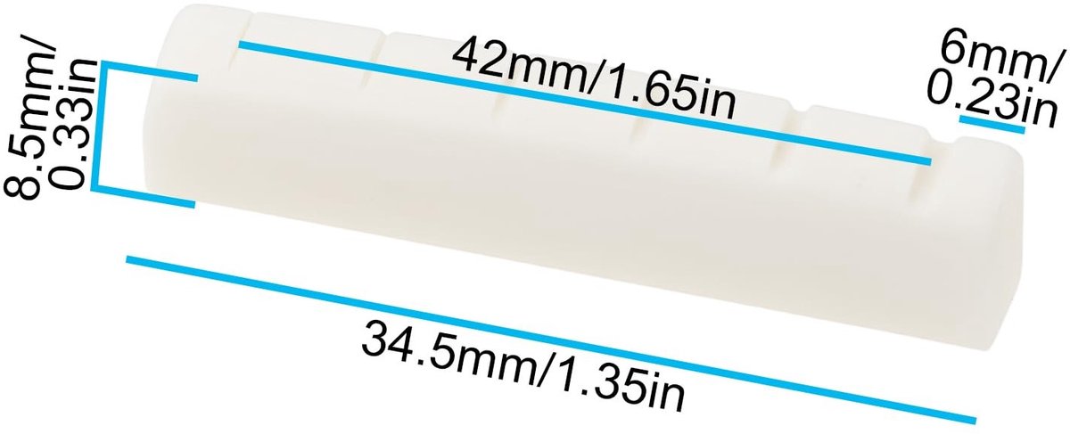 Dailygoods- Gitaar Sleufmoer 42 mm - 6-snarige Gitaar - Compatibel met Gibson/Epiphone/Les Paul - Natuurlijke Resonantie - Verbeterde Speelbaarheid - Gitaarmoer