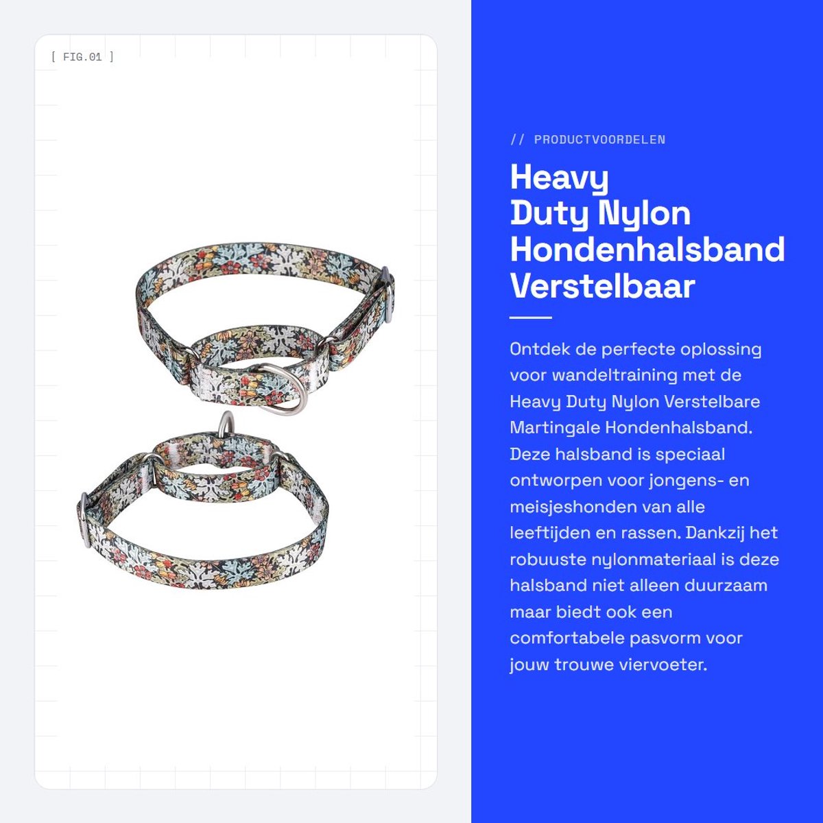 Dailygoods- Hondenhalsband Verstelbaar - Martingale Hondenhalsband - Heavy Duty Nylon - Voor Wandeltraining - Maat M (36-45CM) - Groen - Hondentuig