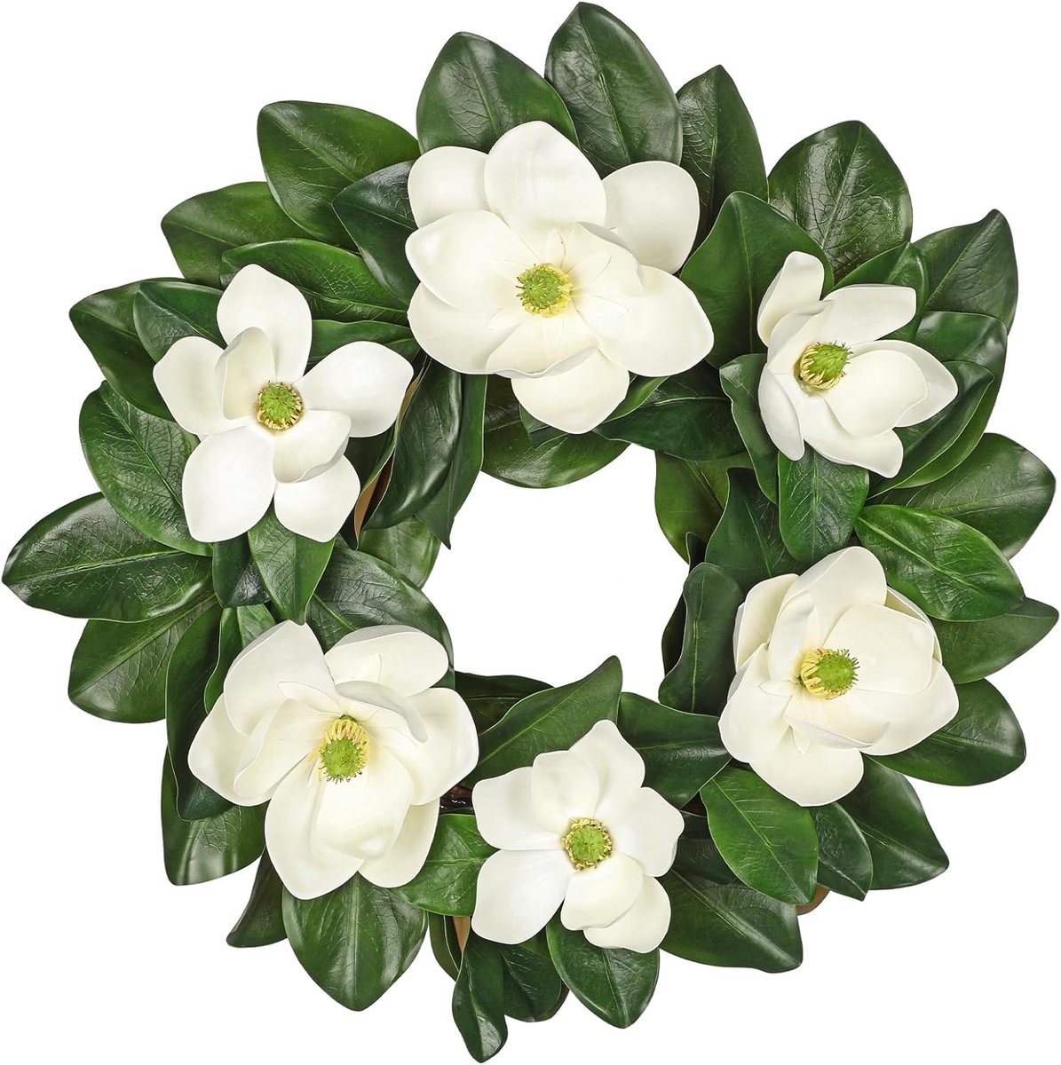 Luxe Kunst Magnolia Krans 50cm - Deurdecoratie voor Lente en Zomer