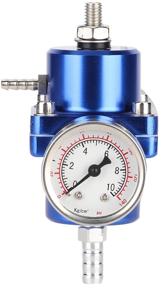 Dailygoody - Verstelbare Brandstofdrukregelaar met Manometer - 0-140