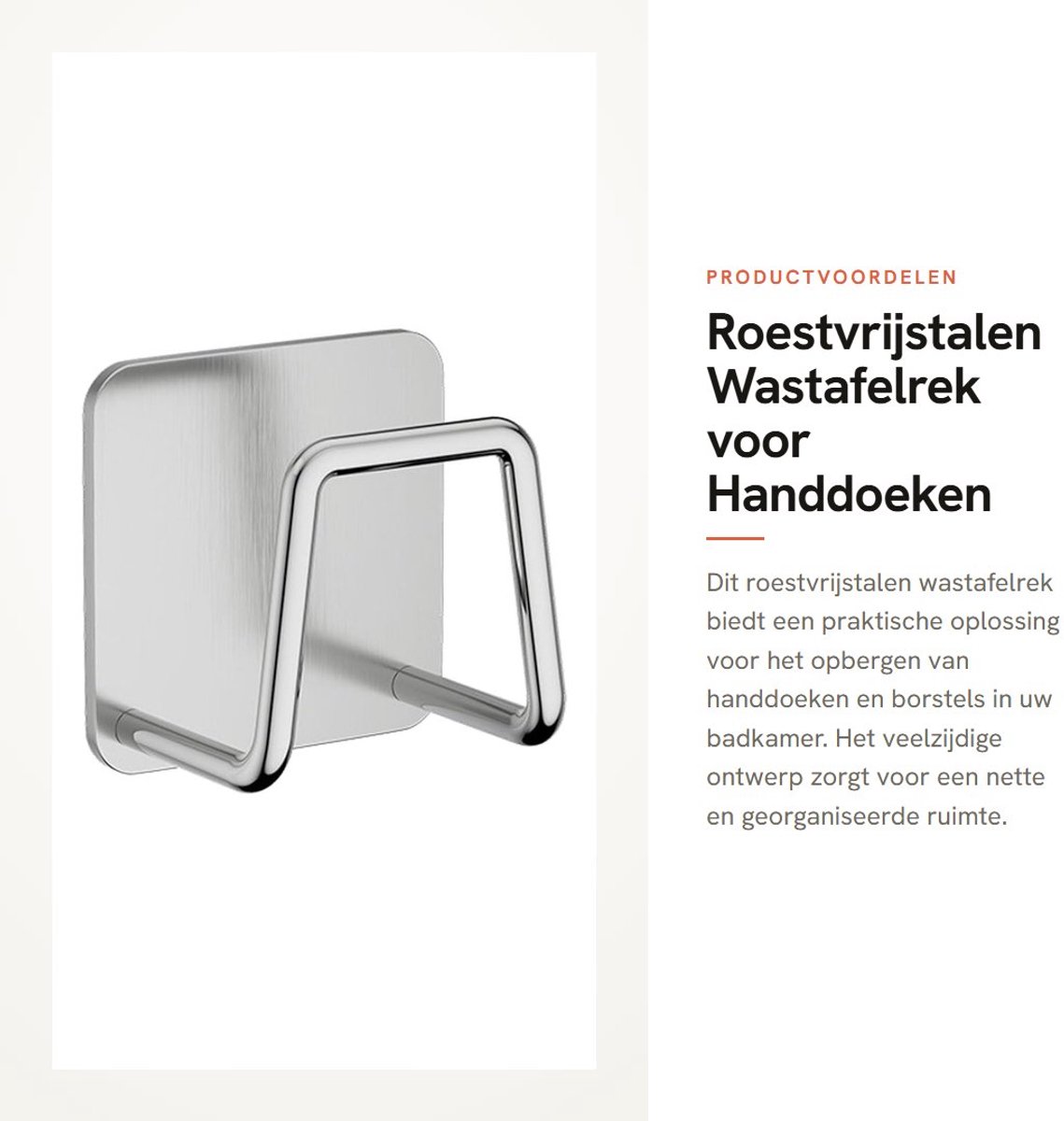 Dailygoods - Roestvrijstalen Wastafelrek voor Handdoeken en Borstels