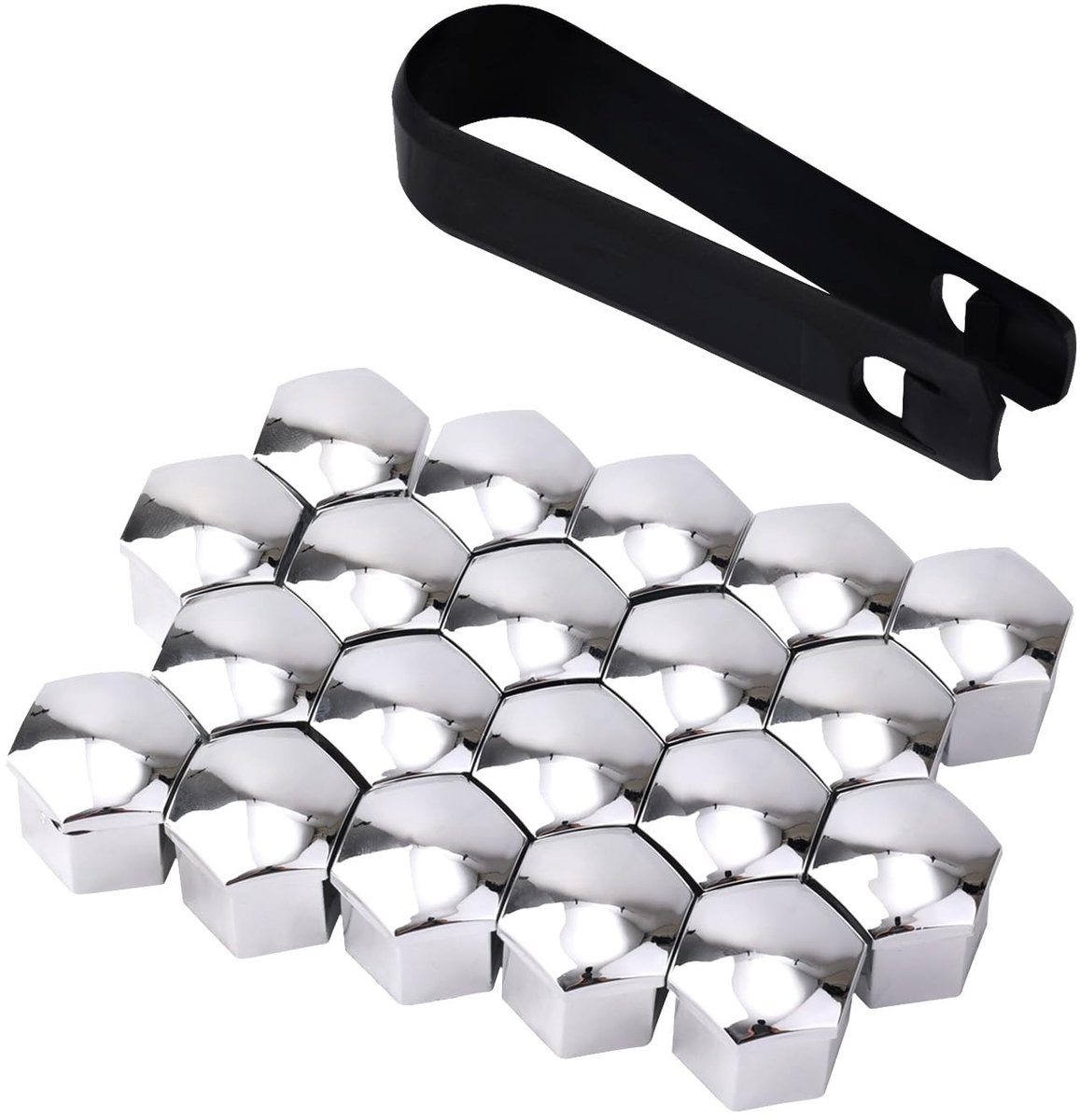 Dailygoods- Wielmoerdoppen 20 Stuks - Zeskantmoerdoppen 19mm - Verwijdergereedschap - PA-kunststof - Auto-exterieuraccessoires - Betrouwbaar en sterk - Wielmoerkappen