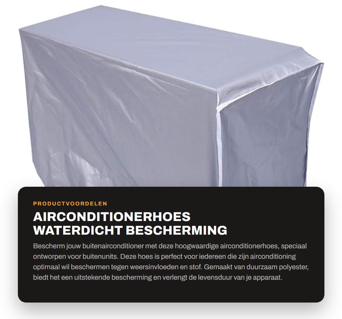 Dailygoods- Airconditionerhoes Waterdicht - Stofdicht - Polyester - Zilver - 94 x 40 x 73 cm - Anti-corrosie - Afdekhoes