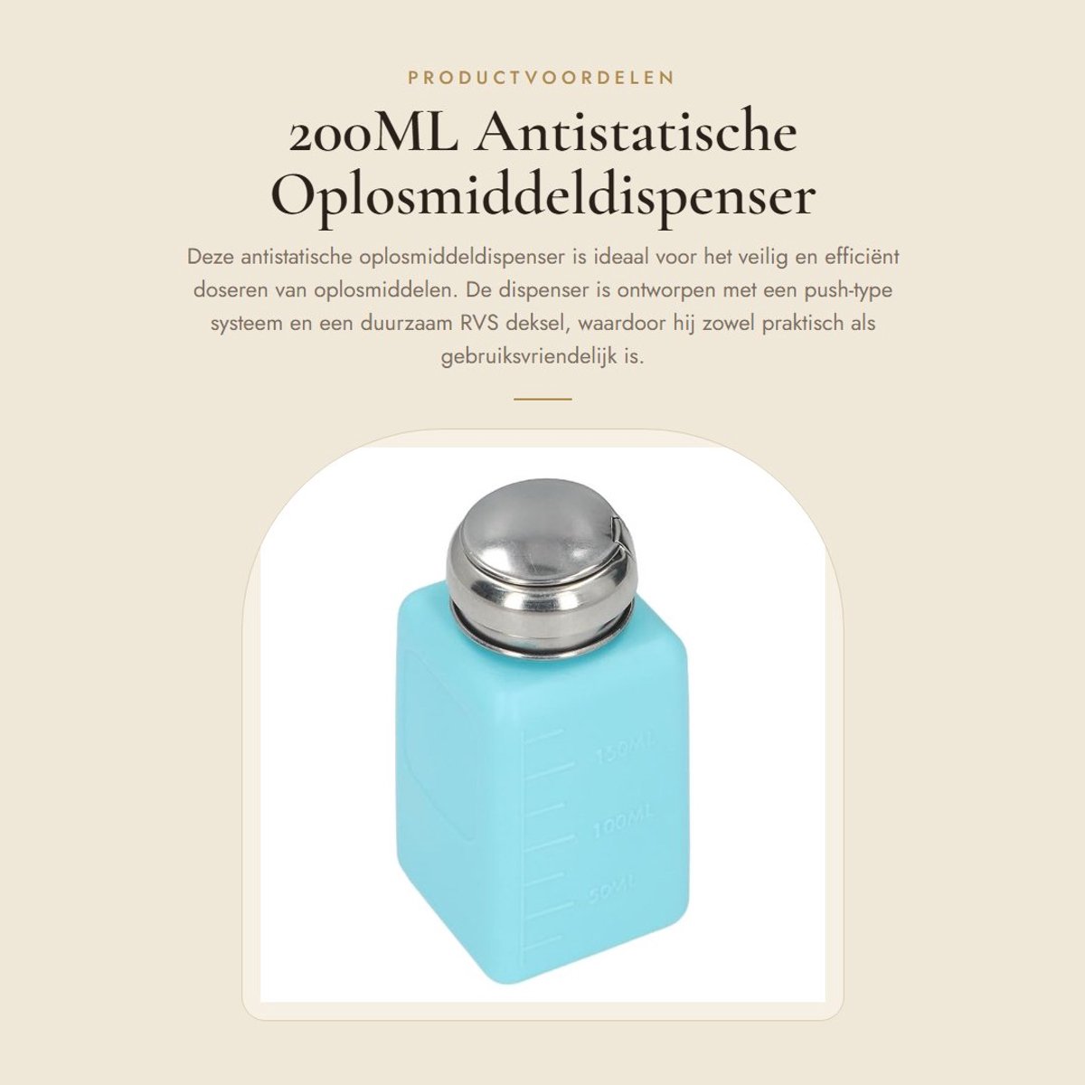 Dailygoods - 200ML Antistatische Oplosmiddeldispenser met RVS Deksel