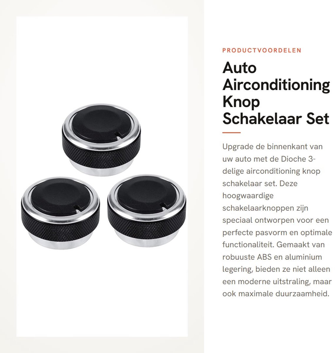 Dailygoods - Auto Airconditioning Knop Schakelaar Set - Duurzaam en Stijlvol - 3-delig - Geschikt voor elke auto - Eenvoudige installatie - Betrouwbar...
