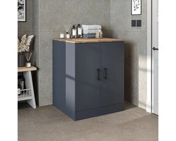 Wasmachinekast - Kast voor wasmachine - Ruimtebesparend organiseren - Onderhoudsvriendelijk oppervlak - 70 x 180 cm - Antraciet eiken