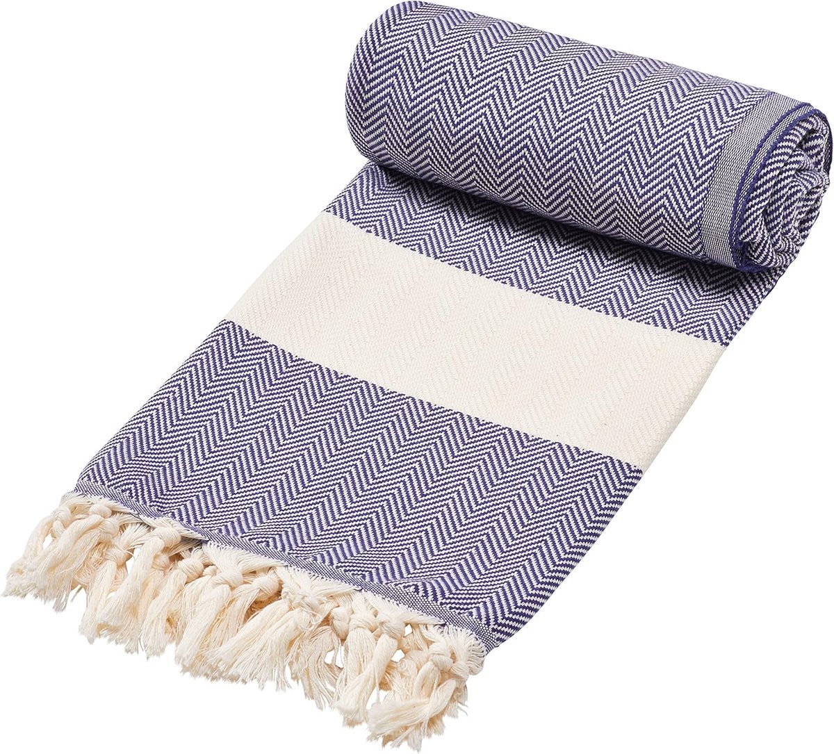 Hammam strandlaken - Fouta doek - Strand en sauna - Sneldrogend katoen - 200x100cm - Donke