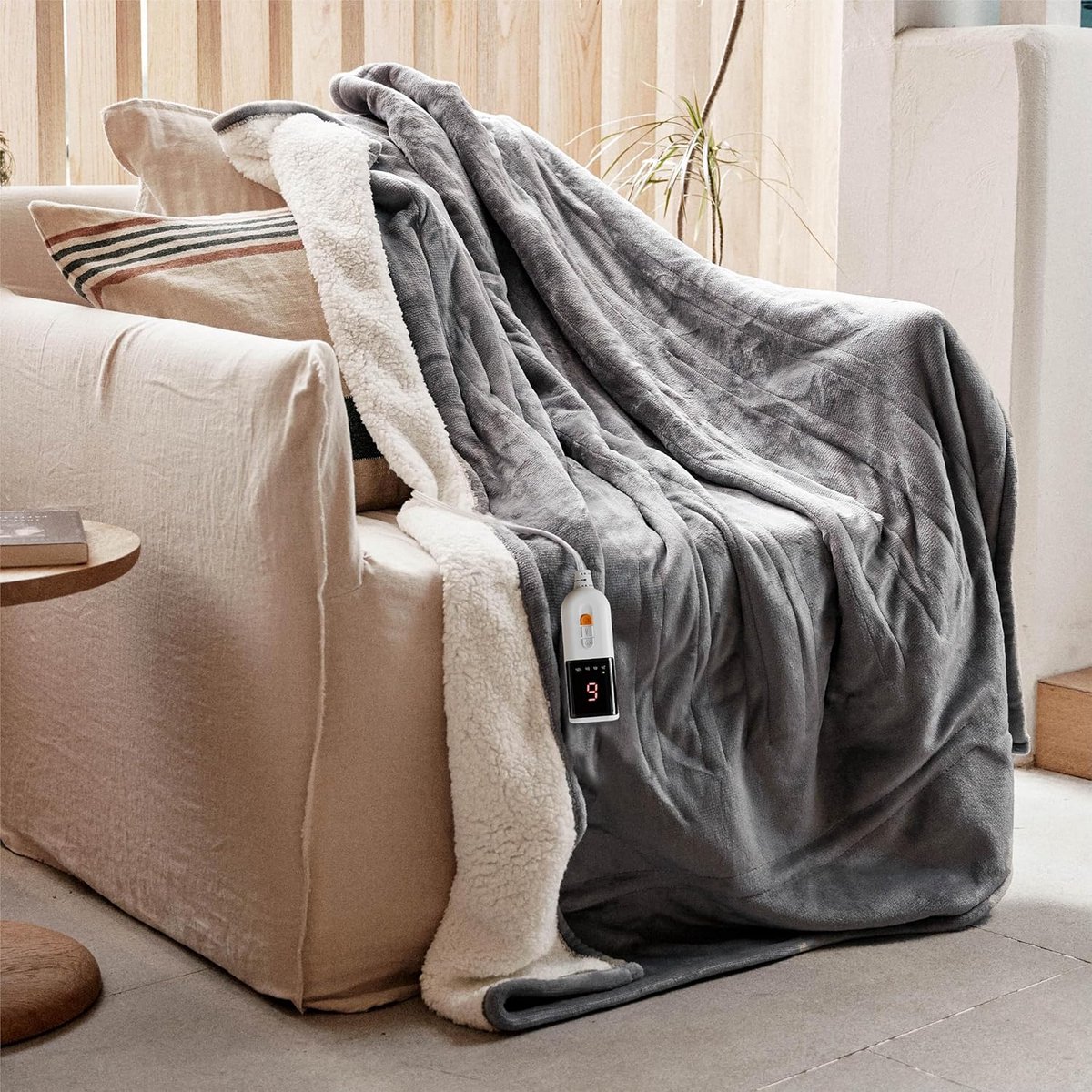 Elektrische Deken - Warmtedeken - Comfort Verwarmen - 9 Warmtestanden - 130x160cm - Grijs