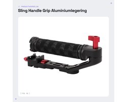 Dailygoods- Handgreep Lichtgewicht Aluminiumlegering - Antislip - Wandbeugel - Verstelbare Handgreep - Compatibel met Ronin RS2/RS3 Mini/RS3 Pro - Snelle Montage - Camera Grip