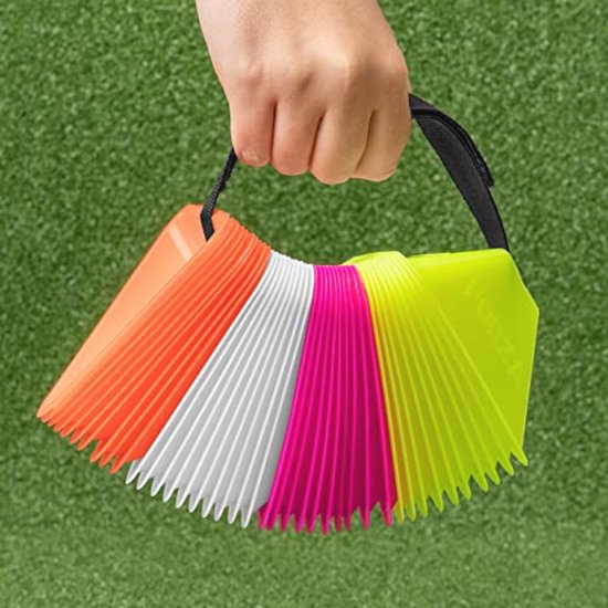 Mini Trainings Kegels - Agility Markers - Sport Training - Uniek Driehoek Ontwerp - 40 Stuks - Fluo Kleuren van MINI — afbeelding 3