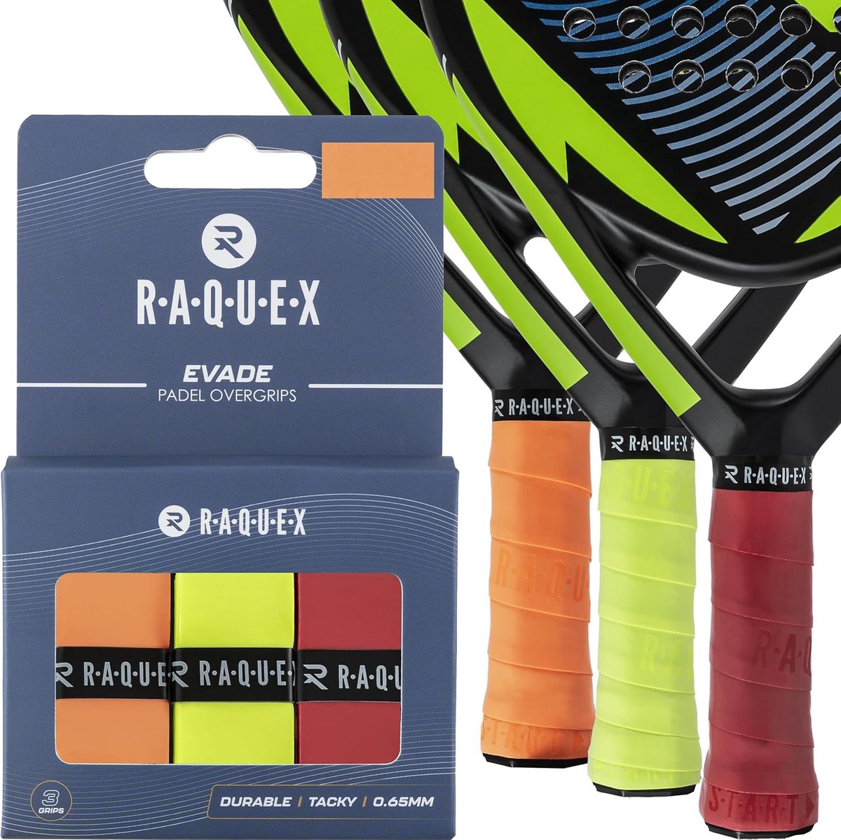 Padel Racket Grips - Sport Grips - Verbeterde Controle - Sterk Absorberend - Set van 3 - Meerdere Kleuren