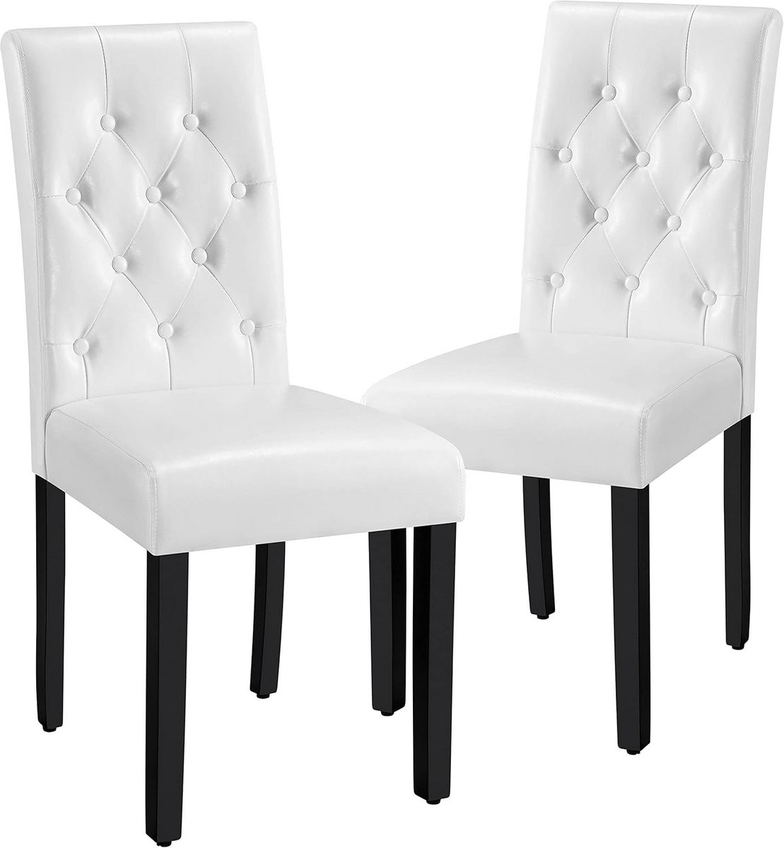 Eetkamerstoelen Set - Keukenstoelen Gestoffeerd - Comfortabel Zitten - Hoge Rugleuning - 6