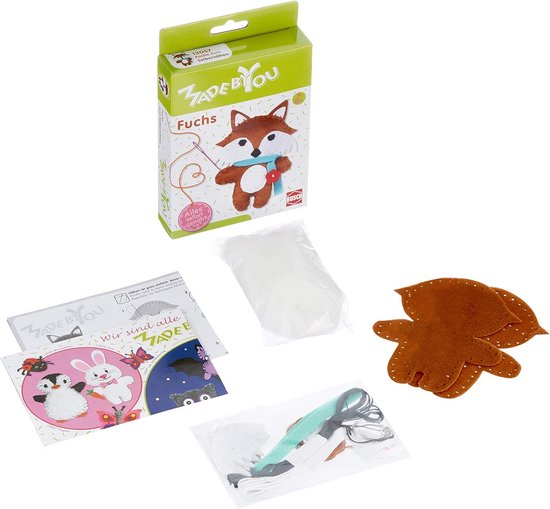 Naaiset Vos - Knuffel Maken - Leren Naaien - Compleet Pakket - 12 x 16 x 3 cm - Oranje — afbeelding 2