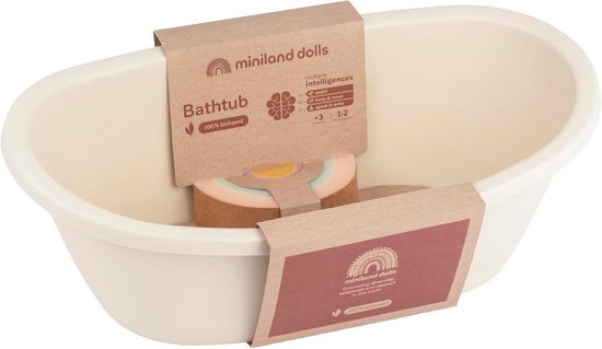 Poppenbadje met accessoires - Speelgoed badje - Poppen verzorgen - Gemaakt van bioplastic - 42 cm - Beige — afbeelding 4