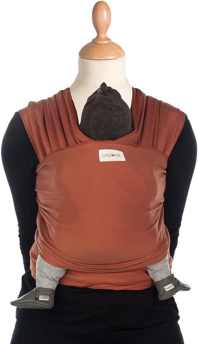 Gebreide draagdoek - Babydrager slen - Baby dragen - Biologisch katoen - 500 cm - Taupe – foto 7