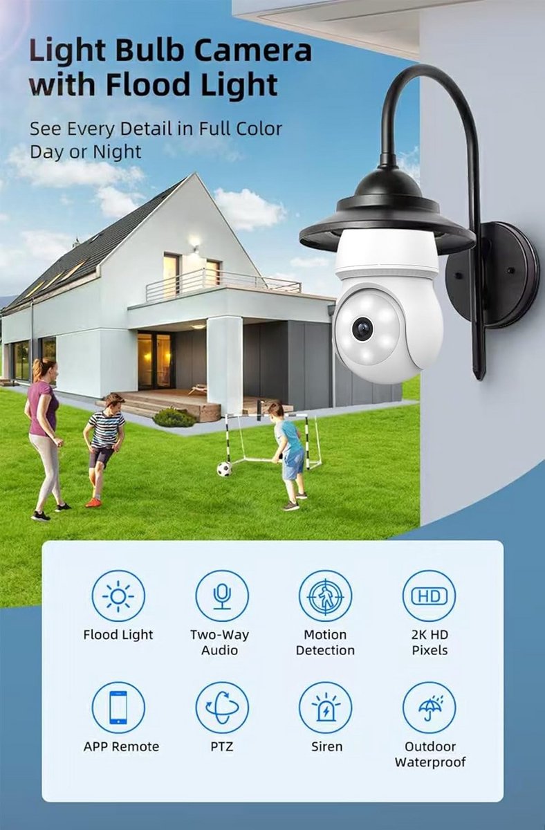 Beveiligingscamera - WIFI Camera - Huis Bewaken - 360 Graden Draaibaar - 1080P Full HD - Wit