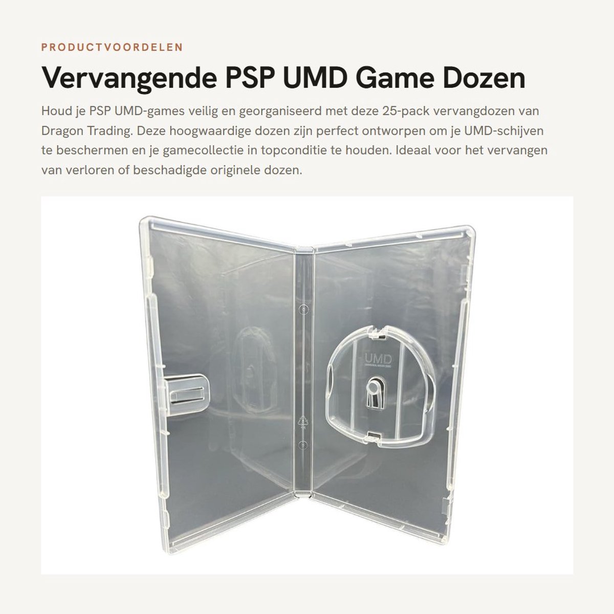 Dailygoods- Gamebox 25-Pack - Vervangingsdozen - Compatibel met PSP UMD - Duurzaam Materiaal - Bescherming tegen Krassen - Perfecte Passform - Gamecases