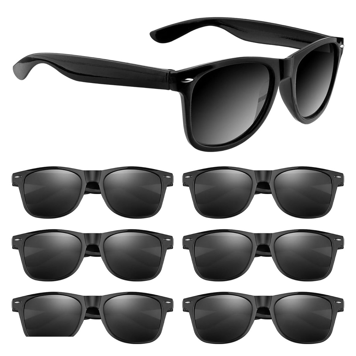 Dailygoods- Zonnebrillen - Stijlvolle bescherming - Zwarte Zonnebrillen - Verpakking van 6/12/24/48 stuks - Voor zomer/strand/zwembad - Perfect voor feestbenodigdheden - Zonnebril