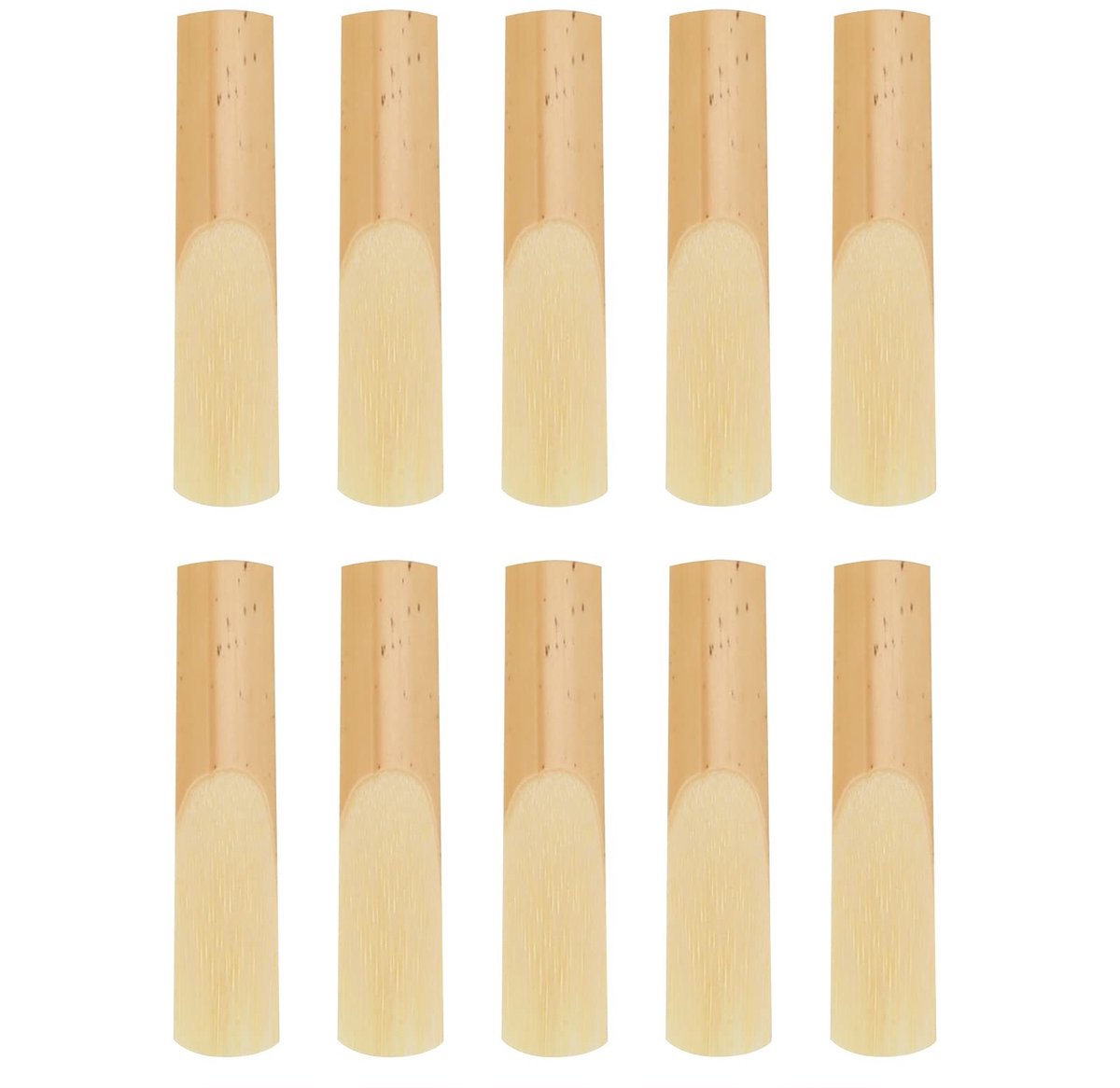 Dailygoods- Tenor Saxofoon Rieten - 10 Stuks - Houtkleur - Kunststof Hoes - Superieure Geluidskwaliteit - Ideaal voor Beginners - Saxofoonrieten