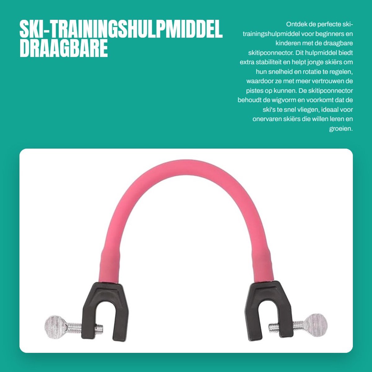 Dailygoods- Skitipconnector Draagbaar - Ski-trainingshulpmiddel - Duurzaam - Stabiliteit - Beginners - Eenvoudig in gebruik - Skitraining